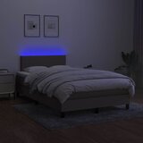  box spring s madracem LED smeđesivi 120 x 200 cm tkanina | shoptok.hr