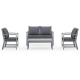 Maison Chic Seti vrtnega pohištva - Vrtna garnitura - Vrtni pohištvo set z blazinami 4-delna trden akacijev les, (21797603) | Shoptok.si