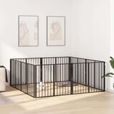  Vrata za pse 8 pcs Crna 100 x 80 cm Cinkani čelik | shoptok.hr
