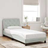 Maison Chic Posteljni okvir - Enojna postelja - Postelja za odrasle brez vzmetnice svetlo siv 90x190 cm žamet-J7576, (21761603) | Shoptok.si