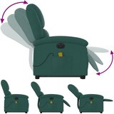  Električni masažni naslonjač na podizanje tkanina tamnozeleni | shoptok.hr