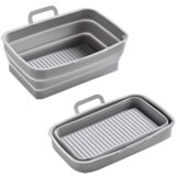 INF Zložljiv kvadratni silikonski kalup Air Fryer 19,5x12,7x7 cm Grey, (21247948) Cene