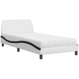  Krevet s madracem Dover bijelo-crni 100 x 200 cm od umjetne kože | shoptok.hr