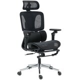  Ergonomska uredska stolica s podesivim osloncem naslonima za ruke i noge mrežasta crna | shoptok.hr