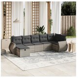 vidaXL 7-dijelni set vrtnih sofa svjetlosivi od poliratana | shoptok.hr
