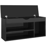 vidaXL klupa za cipele s jastukom sjajna crna 104 x 30 x 49 cm iverica | shoptok.hr