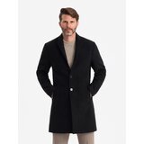 Ombre Single-breasted long men's suit style coat - black | Shoptok.si