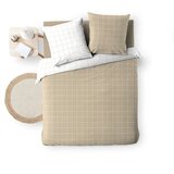 Douceur d intérieur Bela/bež bombažna posteljnina za zakonsko posteljo 200x200 cm Cadria – | Shoptok.si