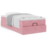 vidaXL Otomanski posteljni okvir z vzmetnico roza 90x200 cm žamet Cene