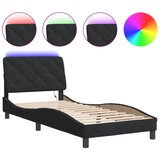 Maison Chic Posteljni okvir - Enojna postelja - Postelja za odrasle z LED lučkami črn 90x190 cm žamet, (21696294) Cene