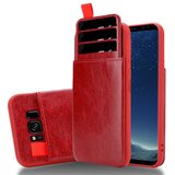 Cadorabo Case, združljiv s Samsungom v divji češnjevi rdeči barvi - zaščitni pokrov iz silikona TPU in imitacijo usnja, z režami za predal in izvlečeno kartico, (20583163) Cene