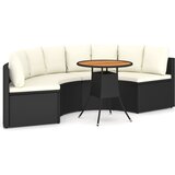  5-dijelni set vrtnih sofa od poliratana s jastucima crni | shoptok.hr