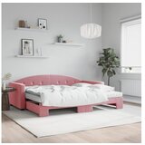 vidaXL Dnevni krevet na razvlačenje ružičasti 90 x 200 cm baršunasti | shoptok.hr