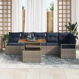  Vrtni set za objed s jastukom 7 pcs Siva i mornarsko plava | shoptok.hr