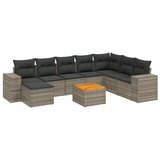 Maison Chic Seti vrtnega pohištva - Vrtna garnitura - Vrtni pohištvo set 9-delna z blazinami siv poli ratan, (21797025) | Shoptok.si