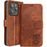 AVIZAR Ohišje za Xiaomi Redmi Note 14 5G Wallet Kawaii Tiger Design, Rjava, (5000017069) Cene