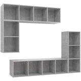 TV 4-dijelni set ormarića siva boja betona od iverice | shoptok.hr