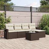 vidaXL 6-dijelni set vrtnih sofa od poliratana s jastucima smeđi | shoptok.hr