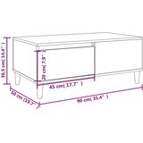  Stolić za kavu smeđa boja hrasta 90x50x36 5cm konstruirano drvo | shoptok.hr