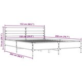  Okvir za krevet boja hrasta 150x200cm konstruirano drvo i metal | shoptok.hr