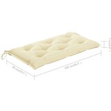  Klupa s krem bijelim jastukom 112 cm od masivne tikovine | shoptok.hr