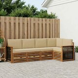  Sekcijska garnitura s jastukom 4 pcs Prirodna | shoptok.hr