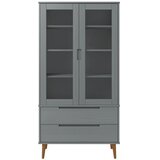  Vitrina MOLDE siva 90 x 35 x 175 cm od masivne borovine | Eponuda.ba