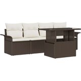  5-delni vrtni sofa komplet z blazinami rjav poli ratan | Shoptok.si