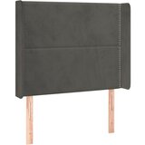  The Living Store Vzglavje z ušesi temno sivo 93x16x118/128 cm žamet - Vzglavje, (21453790) | Shoptok.si