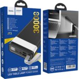hoco. Punjač prijenosni sa lampom, Hoco j73, 30000mAh, 2A / 2A - J73 Powerful, Black | shoptok.hr