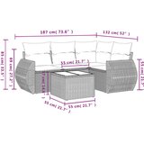  5-dijelni vrtni set sofa s jastucima bež od poliratana | shoptok.hr