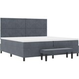 Box Postelja z vzmetnico z vzmetnico Temno siva 200 x 200 cm Žamet - - Siva - 99.64 - 200 x 200 cm - | Shoptok.si