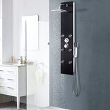 PANEL za tuširanje od stakla 25 x 44,6 x 130 cm crni | shoptok.hr