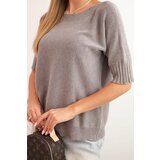 Kesi Włoski Women's short-sleeve viscose sweater cappuccino | shoptok.hr