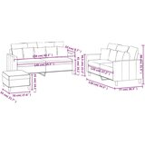 vidaXL 3-dijelni set sofa s jastucima crvena boja vina baršunasti | shoptok.hr