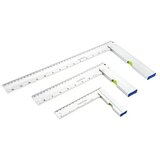 ALPHA TOOLS Set mizarskih kotnikov (3-delni, aluminij, z vodno tehtnico) cene
