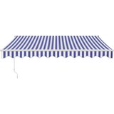 vidaXL Zložljiva tenda modra in bela 3x2,5 m blago in aluminij | Shoptok.si