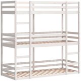  Trostruki krevet na kat bijeli 90 x 200 cm od masivne borovine | shoptok.hr