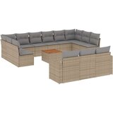 vidaXL 14-dijelni set vrtnih sofa s jastucima poliratan Bež | shoptok.hr