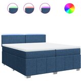  Krevet s oprugama i madracem plavi 200 x 200 cm od tkanine | shoptok.hr