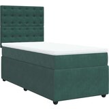 vidaXL Box spring postelja z vzmetnico temno zelen 90x190 cm žamet, (21307478) | Shoptok.si