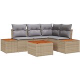  5-dijelni vrtni kauč set s jastučićima Bež Poli Ratan Acacia | shoptok.hr