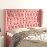  Uzglavlje s ušima ružičasto 163x23x118/128 cm baršunasto | shoptok.hr
