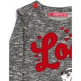 Fashionhunters Black girls' melange sweatshirt with dog-style embroidery