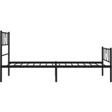 Metalni okvir kreveta uzglavlje i podnožje crni 75x190 cm | shoptok.hr