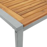 Vanjski Zunanja jedilna miza Siva 140x80x75 cm Jeklo in trdi les akacije | Shoptok.si