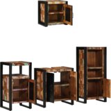 vidaXL Komplet pohištva za kopalnico 4 pcs Trden recikliran les | Shoptok.si