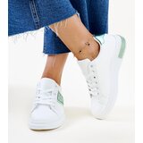 Gemre White and green sneakers with rhinestones Giulia | Shoptok.si