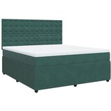 vidaXL Box spring postelja z vzmetnico temno zelena 180x200 cm žamet, (21307254) | Shoptok.si