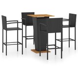  Stol i stolice - 5-dijelni vrtni barski set crni - Crna 4 | shoptok.hr